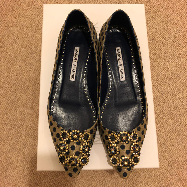 純正新品 美品 マノロブラニク MANOLO BLAHNIK ハンギシ フラット 35