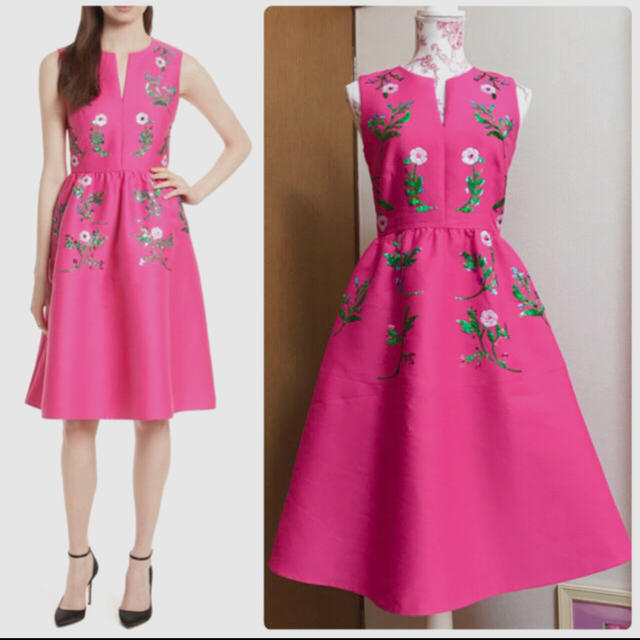 kate spade new york(ケイトスペードニューヨーク)の《美品》floral embellished fit &flare dress♪ レディースのワンピース(ひざ丈ワンピース)の商品写真