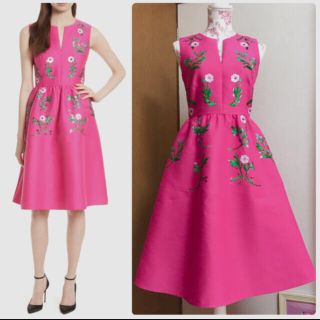 ケイトスペードニューヨーク(kate spade new york)の《美品》floral embellished fit &flare dress♪(ひざ丈ワンピース)