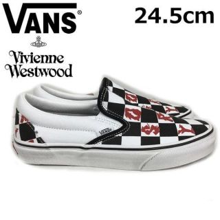 ヴァンズ(VANS)のVANS ヴィヴィアン スリッポン(6.5/24.5cm)白チェック180515(スニーカー)