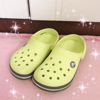 クロックス(crocs)の☆クロックス キッズ☆クロックバンド キッズ☆シトラス×グレー☆18.5cm(サンダル)