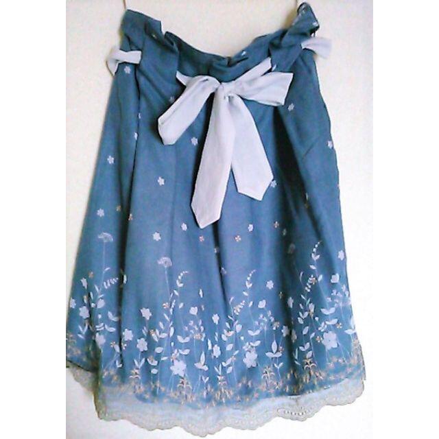 KATHARINE ROSS - 美品☆日本製Mサイズ裾スカラップ花柄刺繍スカート