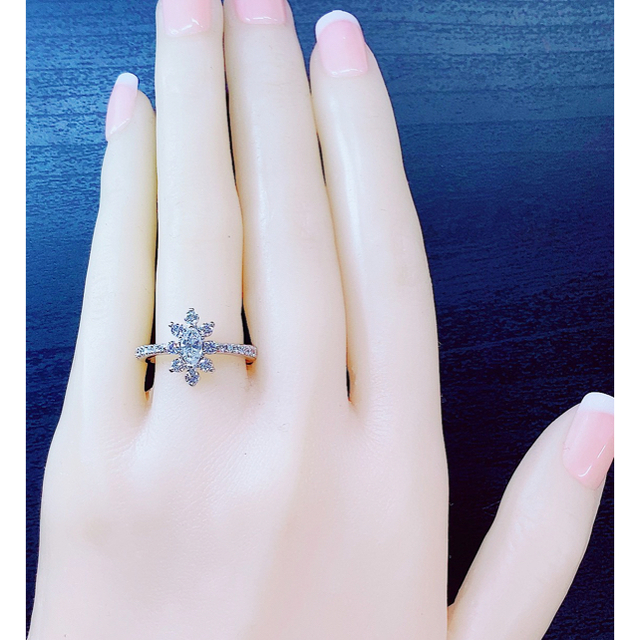 ★0.370ct★✨中宝i,I-1ダイヤモンド&0.60ctK18WGリング指輪 レディースのアクセサリー(リング(指輪))の商品写真