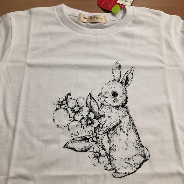 franche lippee(フランシュリッペ)のフランシュリッペ　今期うさぎのおくりものTシャツ　タグ付新品未使用 レディースのトップス(Tシャツ(半袖/袖なし))の商品写真