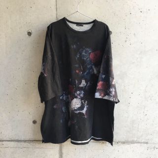 ラッドミュージシャン(LAD MUSICIAN)のSUPER BIG T-SHIRT 花柄  BLACK×DARK(Tシャツ/カットソー(半袖/袖なし))