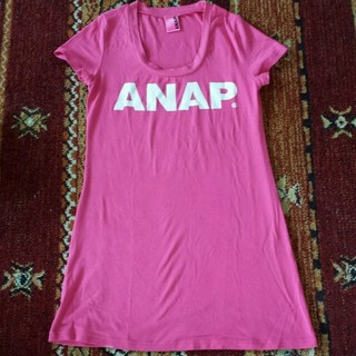 アナップ(ANAP)の値下げ⤵️美品☆ANAP♥Tシャツワンピ(ミニワンピース)