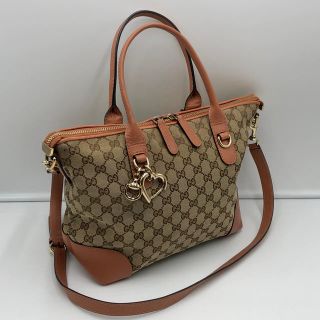 グッチ(Gucci)のグッチ　GGキャンバス2WAY トートバックベージュxサーモンピンク269957(トートバッグ)