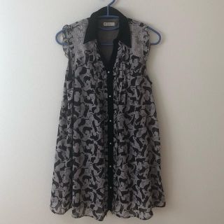 アクシーズファム(axes femme)のaxes femme ネコシルエット柄チュニック(チュニック)