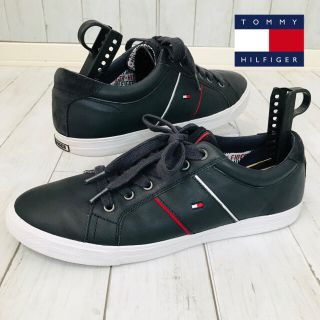 トミーヒルフィガー(TOMMY HILFIGER)の☆美品☆トミーヒルフィガー　スニーカー　レザー　ロゴ　ネイビー　28.0(スニーカー)