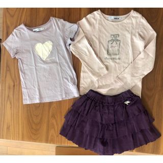 タルティーヌ エ ショコラ(Tartine et Chocolat)の3点セット　タルティーヌエショコラ　フリルキュロット　Tシャツ2点　120(Tシャツ/カットソー)