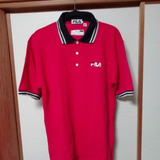 フィラ(FILA)のFILAフィラ　メンズポロシャツ Lサイズ　レッド(ポロシャツ)