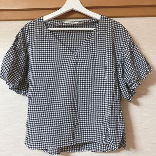 ダブルクローゼット(w closet)のwcloset ダブルクローゼット ギンガムチェック トップス ブラウス(シャツ/ブラウス(半袖/袖なし))