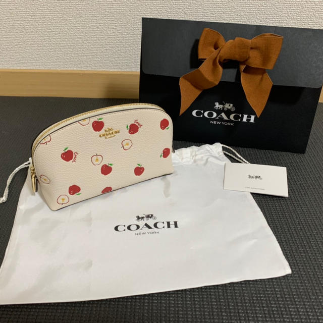 COACH コスメティック ケース アップル プリント ポーチ