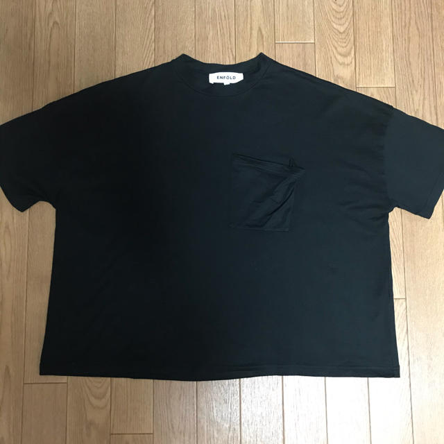 ENFOLD スビン天竺 ポケット黒Tシャツ　エンフォルド 1