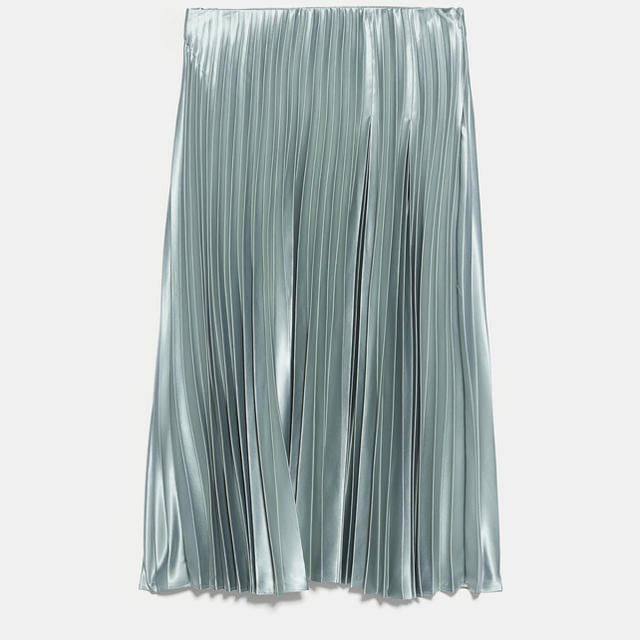 ZARA(ザラ)のZARA 光沢　プリーツ  スカート レディースのスカート(ひざ丈スカート)の商品写真