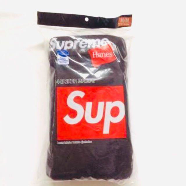 S)Supreme Hanes Boxer Briefs4枚組セット黒