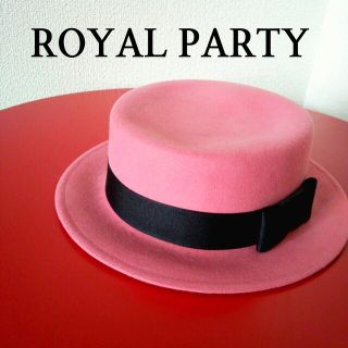 ロイヤルパーティー(ROYAL PARTY)のピンクウールカンカン帽(ハット)