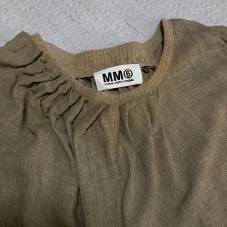 エムエムシックス(MM6)のMM6 ベージュ　アシンメトリーカットソー　ワンピース(カットソー(長袖/七分))