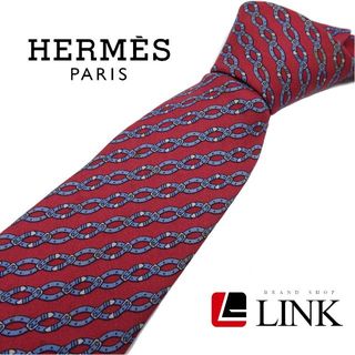 エルメス(Hermes)の最高級シルク100% エルメス HERMES ネクタイ 濃いピンク×ブルー(ネクタイ)