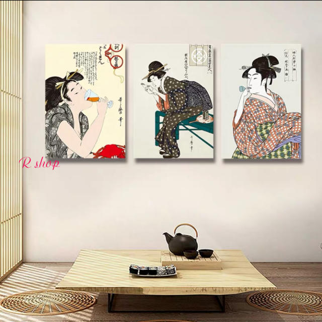 50x50厚み美術アートパネル 絵画インテリア 絵画プリント キャンバスプリントポスター3枚