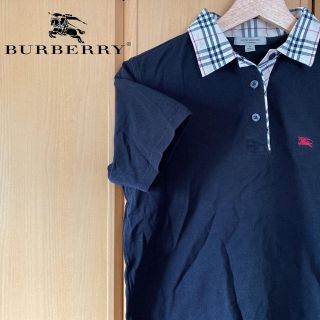 バーバリー(BURBERRY)の再値下!Burberry バーバリー 半袖　ポロシャツ 黒　ブラック　レディース(ポロシャツ)