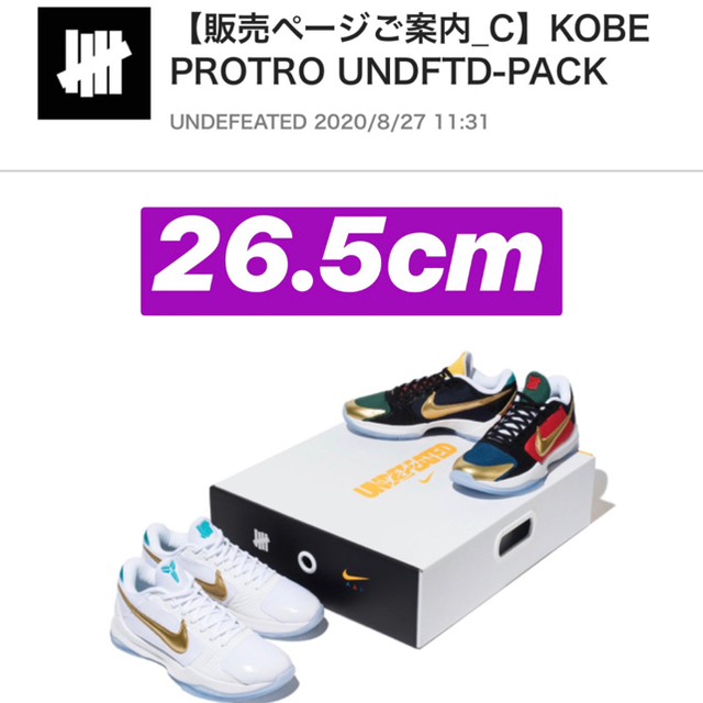 NIKE KOBE V PROTRO UNDFTD-PACK 新品　26cm