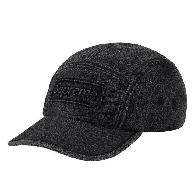 Supreme Embossed Denim Camp Cap Black