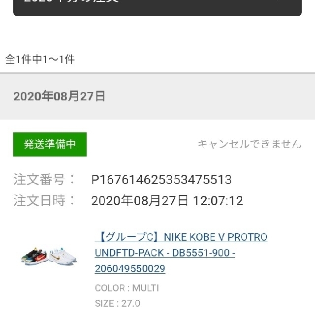 NIKE KOBE V PROTRO UNDFTD-PACK【27cm】