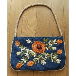 リボン刺繍 ミニバッグ(ハンドバッグ)