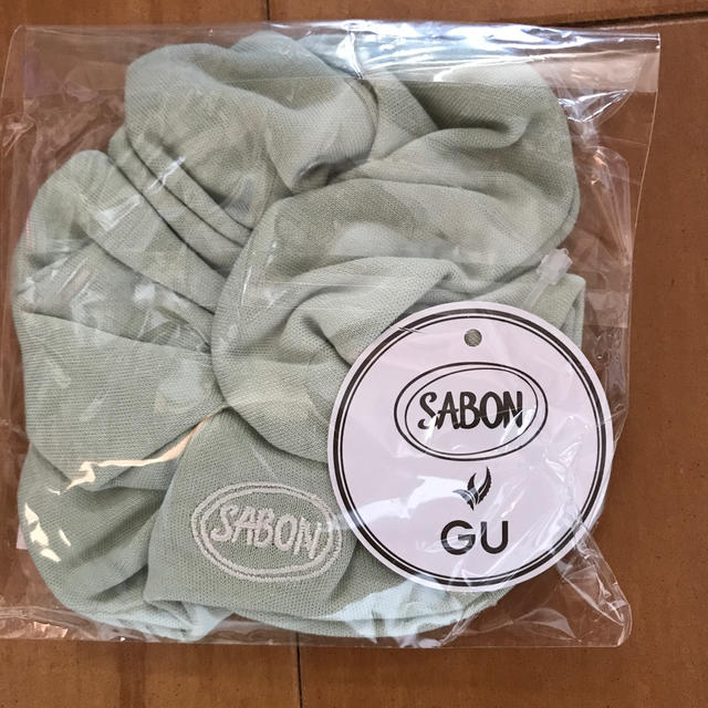 GU(ジーユー)のGU SABON シュシュ グリーン レディースのヘアアクセサリー(ヘアゴム/シュシュ)の商品写真