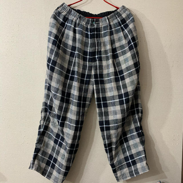 COOTIE Linen Check 2 Tuck Easy Pants M