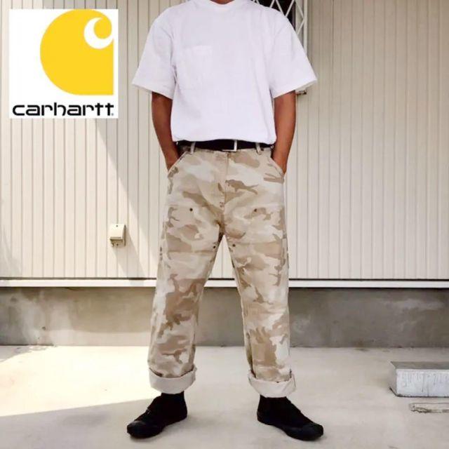 carhartt(カーハート)の【希少デザイン】カーハート ダブルニー カモフラ ワーク ペインターパンツ 34 メンズのパンツ(ワークパンツ/カーゴパンツ)の商品写真