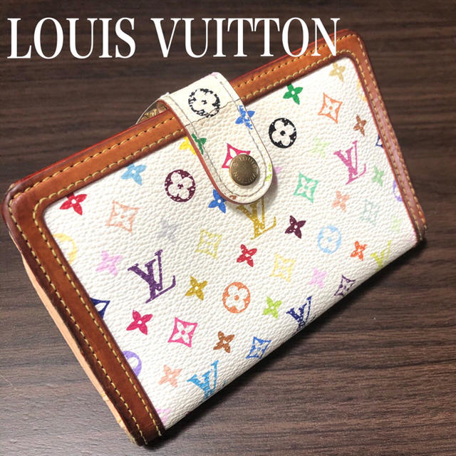 LOUIS VUITTON(ルイヴィトン)のルイヴィトン LOUIS VUITTON マルチカラー 白 がま口 財布 レディースのファッション小物(財布)の商品写真