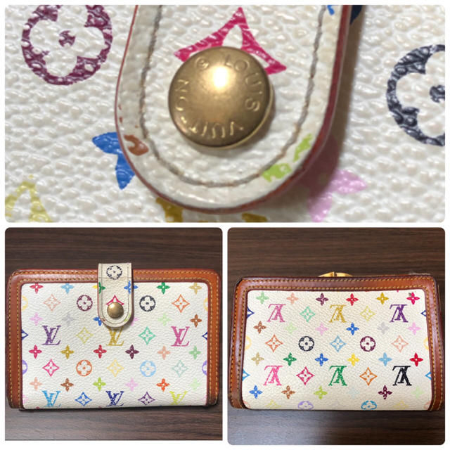 LOUIS VUITTON(ルイヴィトン)のルイヴィトン LOUIS VUITTON マルチカラー 白 がま口 財布 レディースのファッション小物(財布)の商品写真