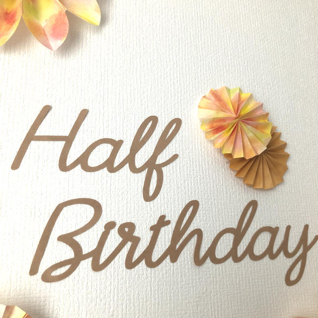 レターバナー Half Birthday 100days 誕生日 ペーパーファン キッズ/ベビー/マタニティのメモリアル/セレモニー用品(アルバム)の商品写真