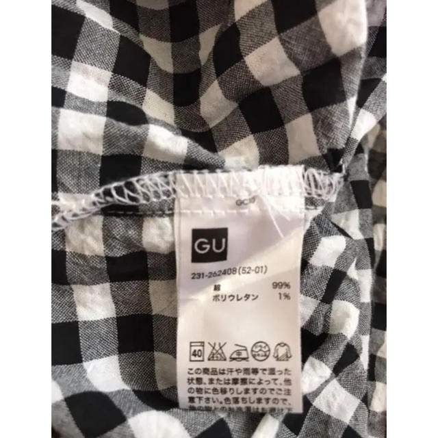 GU(ジーユー)のGU黒ギンガムシャツ レディースのトップス(シャツ/ブラウス(半袖/袖なし))の商品写真