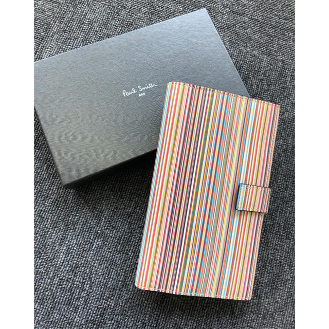 希少 未使用 Paul Smith マルチストライプ 本革 レザー システム手帳