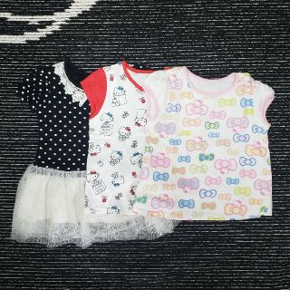 ユニクロ(UNIQLO)の女の子 Tシャツチュニック３枚セット 90cm(Tシャツ/カットソー)