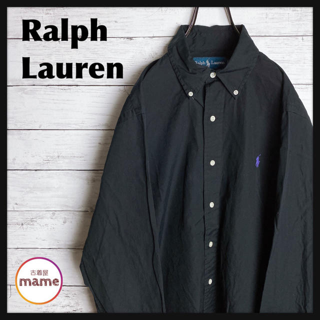 POLO RALPH LAUREN(ポロラルフローレン)の【オススメ‼︎】Ralph Lauren◎黒×紫 ホース刺繍 無地シャツ メンズのトップス(シャツ)の商品写真