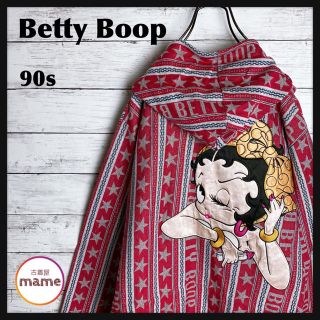 【オススメ‼︎】Betty Boop◎90s ジップアップ 刺繍 総柄パーカー(パーカー)