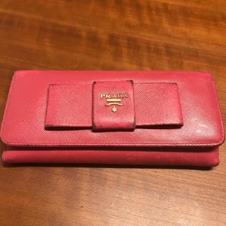 プラダ(PRADA)のPRADA リボン長財布(ピンク)(財布)