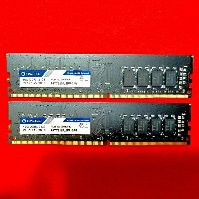 DDR4 32gb(16gb×2枚)デスクトップPC用メモリ