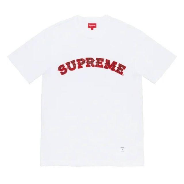 Plaid Appliqué S/S Top White M Supreme