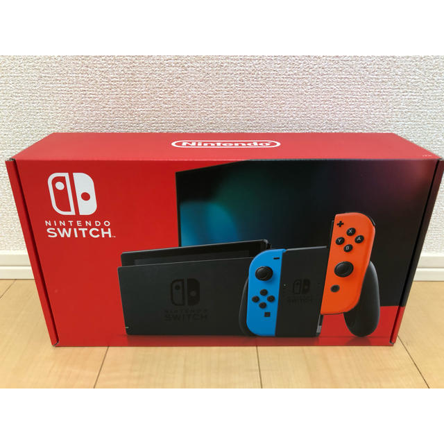 Nintendo Switch(ニンテンドースイッチ)の新品未使用未開封　任天堂　スイッチ　ネオンブルー  レッド　送料込み エンタメ/ホビーのゲームソフト/ゲーム機本体(家庭用ゲーム機本体)の商品写真