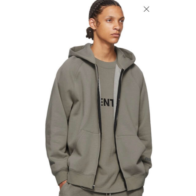 FEAR OF GOD - fog essentials ジップアップ フーディ チャコール Lの ...