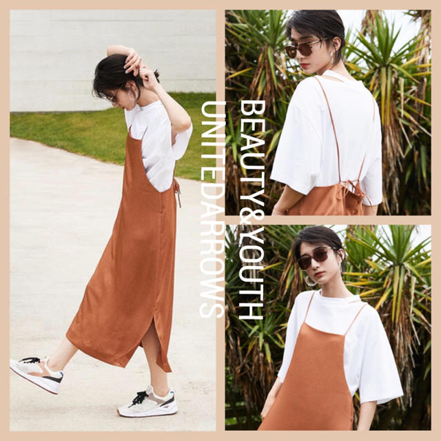 BEAUTY&YOUTH UNITED ARROWS(ビューティアンドユースユナイテッドアローズ)のBEAUTY&YOUTH UNITEDARROWS サテンキャミソールワンピース レディースのワンピース(ロングワンピース/マキシワンピース)の商品写真