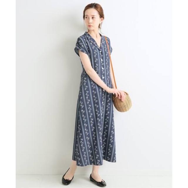 IENA DEVEAUX*sese 前開きワンピース◆新品◇ネイビーややあり生地の厚さ