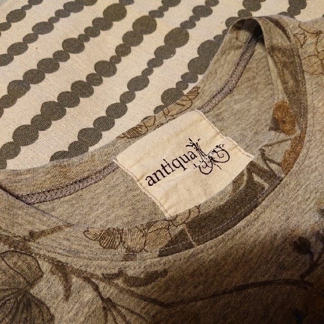 antiqua(アンティカ)の[antiqua]シンプル花柄TシャツGY レディースのトップス(Tシャツ(半袖/袖なし))の商品写真