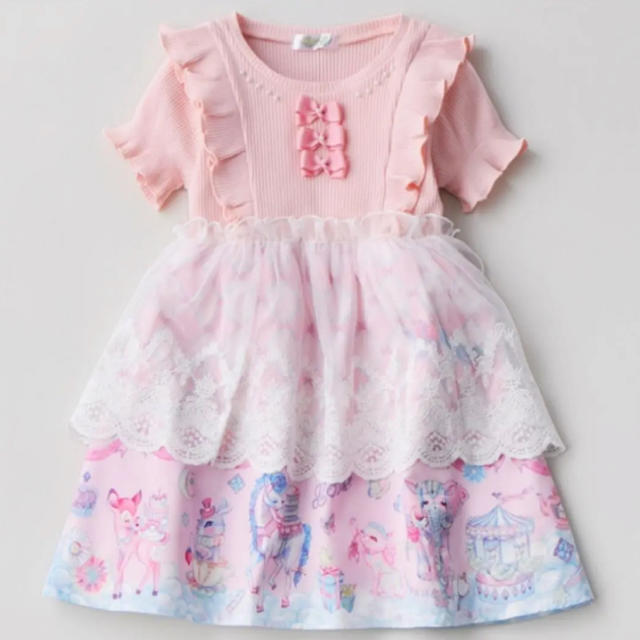 しまむら(シマムラ)のエコネコ　しまむら　ワンピース キッズ/ベビー/マタニティのキッズ服女の子用(90cm~)(ワンピース)の商品写真