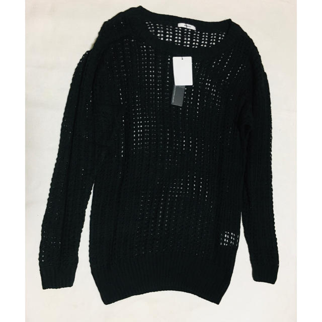 MURUA(ムルーア)の ムルーア　黒　ロングセーター ニット 新品未使用 レディースのトップス(ニット/セーター)の商品写真